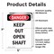 Signmission Keep Out Open Shaft Danger Sign, Vinyl Decal, 5in W x 7in L, 2PK OS-2PACK-DS-D-57-V-2481 - alternate 2